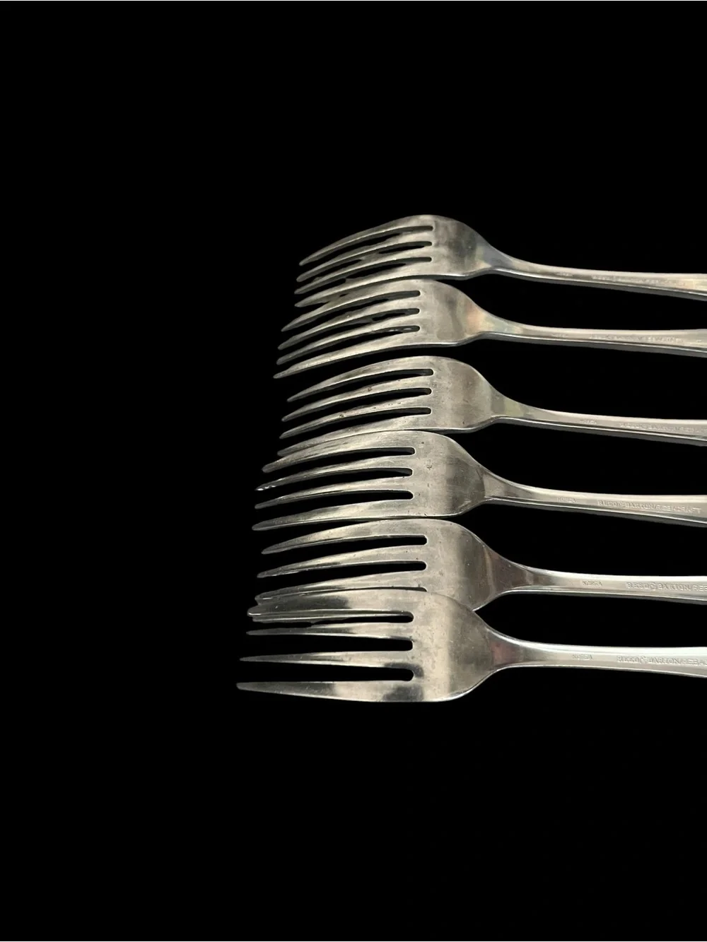 Reed & Barton Carriage Rebacraft Stainless Flatware Vintage 6 Dinner Forks